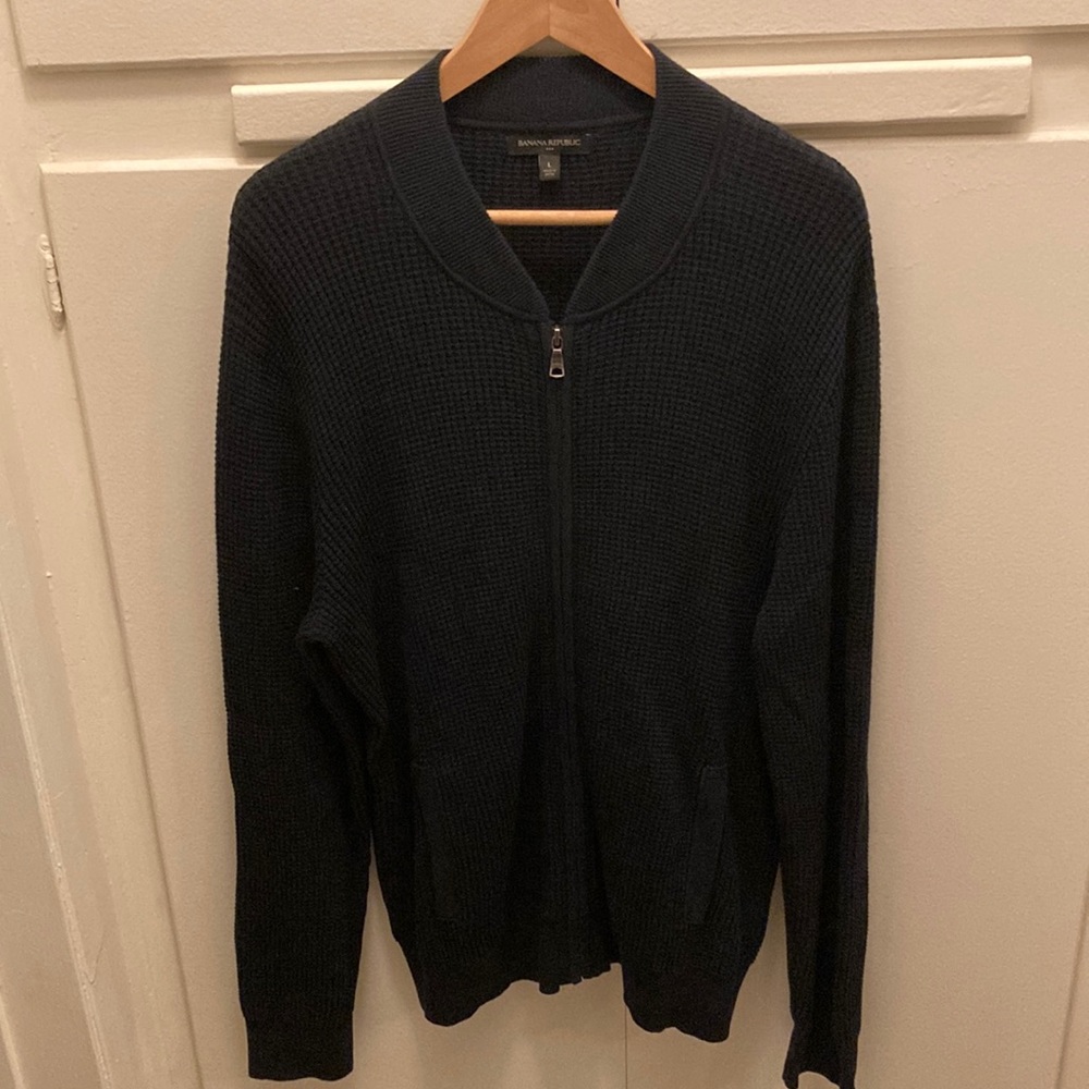 Banana Republic waffle zip up sweater/jacket